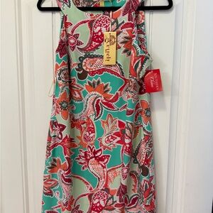 Pink and Red Halter Sundress for Casual Resort Wear